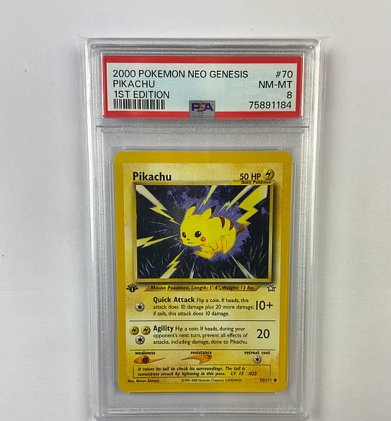 Pikachu Neo Genesis 1st Edition 70/111 PSA 8
